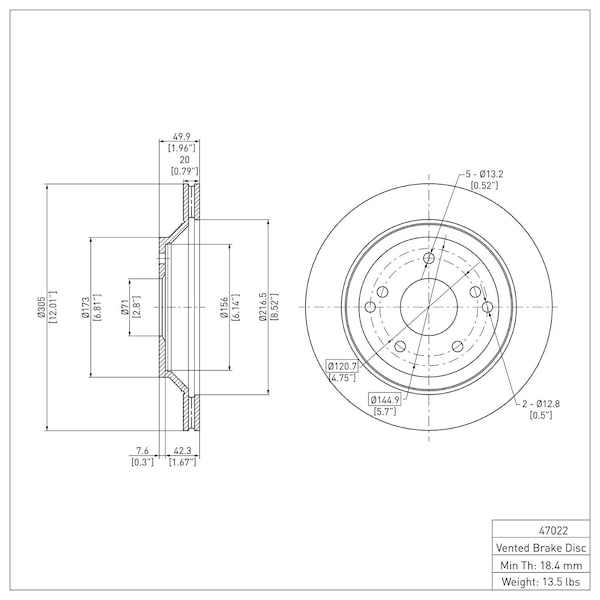 Brake Rotor,  Rear